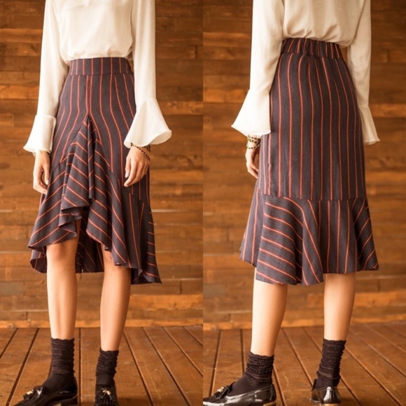 Anthro Moon River Asymmetric Midi Skirt ASOS - Picture 5 of 5